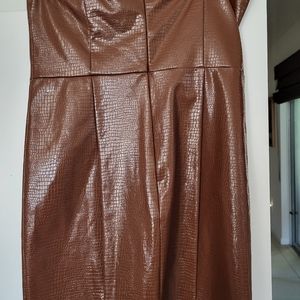 Vegan leather mini dress